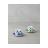 English Home Dewy Porselen 4 Parça 2 Kişilik Kahve Fincan Takımı 80 ml Mavi-yeşil