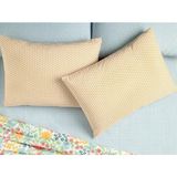 English Home Diamond Stripe Kolay Ütülenir 2'Li Yastık Kılıfı Sarı