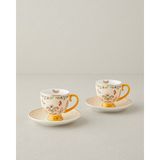 English Home Dipsy New Bone China 4 Parça 2 Kişilik Kahve Fincan Takımı 100 ml Hardal