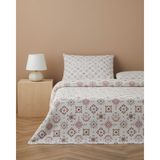 English Home Dream Baskılı Pamuklu Çift Kişilik Pike Takımı 200X220 cm Pembe