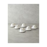 English Home Dreampetal New Bone China 12 Parça 6 Kişilik Kahve Fincan Takımı 80 ml Mavi