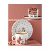 English Home Elephant Porselen 4 Parça 2 Kişilik Kahve Fincan Takımı Bordo