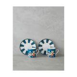 English Home Emberlyn New Bone China 4 Parça 2 Kişilik Kahve Fincan Takımı 90 ml Mavi