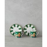 English Home Emberlyn New Bone China 4 Parça 2 Kişilik Kahve Fincan Takımı 90 ml Yeşil