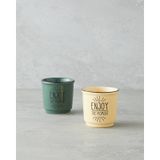 English Home Enjoy The Moment Bone Porselen 2 Li Espresso Fincan 90 Ml Yeşil-sarı Yeşil-sarı