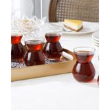 English Home Etnik Cam 6'li Çay Bardağı 140 ml - Çok Renkli