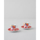 English Home Fabele Porselen 4 Parça 2 Kişilik Kahve Fincan Takımı 80 Ml Renkli Renkli