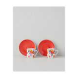 English Home Fabele Porselen 4 Parça 2 Kişilik Kahve Fincan Takımı 80 ml Renkli