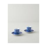 English Home Fawn Porselen 4 Parça 2 Kişilik Kahve Fincan Takımı 80 ml Koyu Mavi