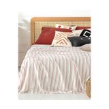 English Home Fine Lines Ipliği Boyalı Viskon Çift Kişilik Pike Mercan