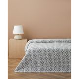 English Home Fiore Baskılı Pamuklu Çift Kişilik Pike 200X220 cm Mor