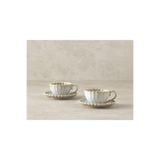 English Home Fiore New Bone China 4 Parça 2 Kişilik Kahve Fincan Takımı Gri
