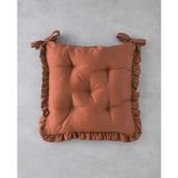English Home Fırfırlı Sandalye Minderi 40x40 cm Kiremit
