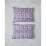 English Home Flower Blast Kolay Ütülenir 2'li Yastık Kılıfı 50X70 Cm, Kırmızı - Mavi, 50 x 70