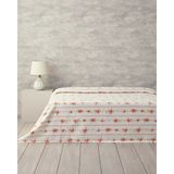 English Home Flower Line Çift Kişilik Pike Turuncu - Beyaz - Turuncu