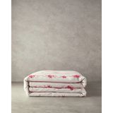 English Home Flower Line Tek Kişilik Pike Pembe - Beyaz - Pembe