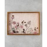 English Home Flowery Dekoratif Tepsi Krem Kaliteli Malzemeden 30x42 cm Tek Parça