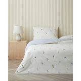 English Home Flowery Kolay Ütülenir Çarşaflı Çift Kişilik Nevresim Takımı 200x220 cm Mavi - Yeşil