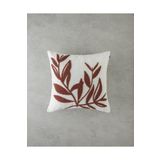 English Home Foglie Punch Nakışlı Kırlent Kılıfı 45x45 cm Ekru