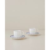 English Home Fretty Porselen 4 Parça 2 Kişilik Kahve Fincan Takımı 95 ml Mavi