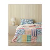 English Home Garden Patch Kolay Ütülenir Çarşaflı Çift Kişilik Nevresim Takımı 200x220 cm Mavi - Yeşil