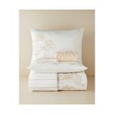 English Home Garden Toile Pamuklu Çarşaflı Çift Kişilik Nevresim Takımı 200x220 cm Bej