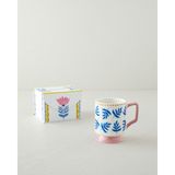 English Home Gifty Petal New Bone China Kupa 310 ml 1 Parça Pembe-Sarı-Mavi Desenli - Pembe - Sarı