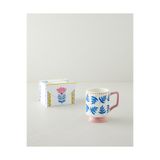 English Home Gifty Petal New Bone China Kupa 310 ml Pembe-Sarı-Mavi