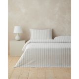 English Home Glint Stripes Ipliği Boyalı Tek Kişilik Çarşaflı Nevresim Takımı 160X220 cm Bej-Gri - Bej - Gri