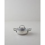 English Home Glow Çelik Cam Kapaklı Sahan 14x5 Cm Silver Silver