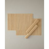 English Home Gola Bambu 4'lü Amerikan Servis Krem - 30 x 45 cm - Krem Rengi
