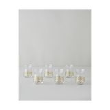 English Home Gold Leaves Cam 6'lı Çay Bardağı 132 ml Şeffaf-Gold