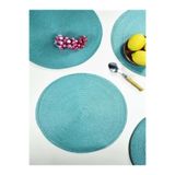 English Home Green Year Turkuaz Yuvarlak Amerikan Servis - Plastik 6’lı Masa Servis Seti - 38 cm