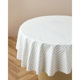 English Home Gridlane Pvc Yuvarlak Masa Örtüsü 140 cm Bej