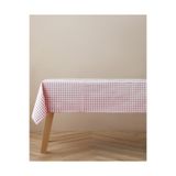 English Home Gridlane Pvc Yuvarlak Masa Örtüsü 140 cm Kırmızı