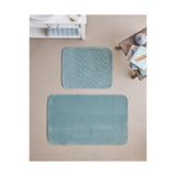 English Home Gridline Kaydırmaz Banyo Paspası Seti Hardal 60x80+40x60 Koyu Yeşil