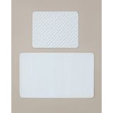 English Home Gridline Kaydırmaz Taban Banyo Paspası Seti 60X100 cm + 50X60 cm Beyaz