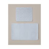 English Home Gridline Kaydırmaz Taban Banyo Paspası Seti 60X100 cm + 50X60 cm Gri