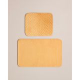 English Home Gridline Kaydırmaz Taban Banyo Paspası Seti 60X80 cm + 40X60 cm Hardal - Hardal Sarısı