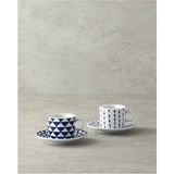 English Home Home Trin Porselen 2'li Kahve Fincan Takımı 80 ml Lacivert Yeni Mdl 976538 - 90 ml