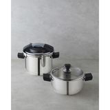 English Home Impera Çelik 2'li Düdüklü Tencere Seti 4 + 6 L Siyah - Gri - 4 - 6 L Set - Gümüş