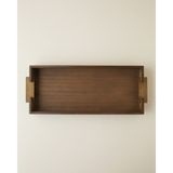 English Home Lavinia Mdf Dekoratif Tepsi 51 cm Kahverengi - Kestane Akaju