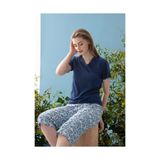 English Home Leaf Lacivert Viskon Kadın Pijama Takımı