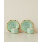 English Home Livora New Bone China 4 Parça 2 Kişilik Çay Fincanı Takımı 220 ml Yeşil