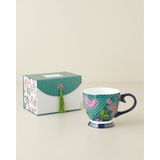 English Home Loreva New Bone China Kupa 460 ml Yeşil-Pembe - Yeşil - Pembe