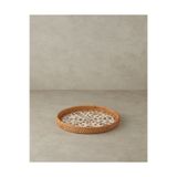 English Home Louice Sedefli Rattan Tepsi Kahverengi