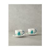 English Home Love Jungle New Bone China 4 Parça 2 Kişilik Fincan Takımı Yeşil