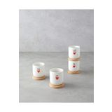 English Home Lovely Stoneware 8 Parça 4 Kişilik Fincan 150 ml Kırmızı