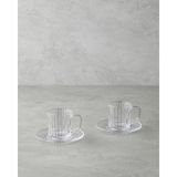 English Home Lucent Cam 4 Parça 2 Kişilik Kahve Fincan Takımı 102 ml Şeffaf