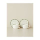 English Home Lunara Porselen 4 Parça 2 Kişilik Çay Fincanı Takımı 220 ml Beyaz - Yeşil